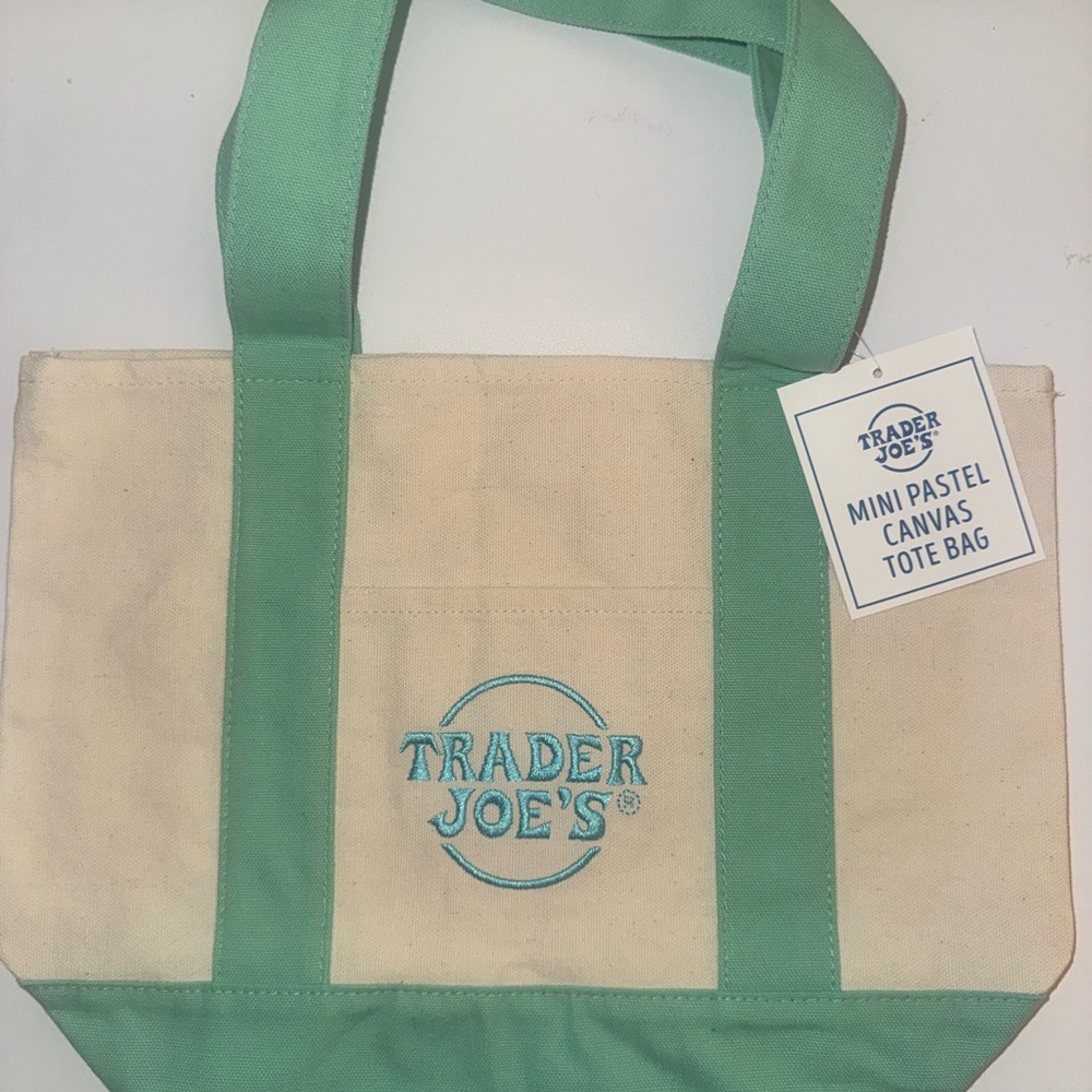 Trader Joe’s Mini Pastel Canvas Tote Bag - Pastel Green